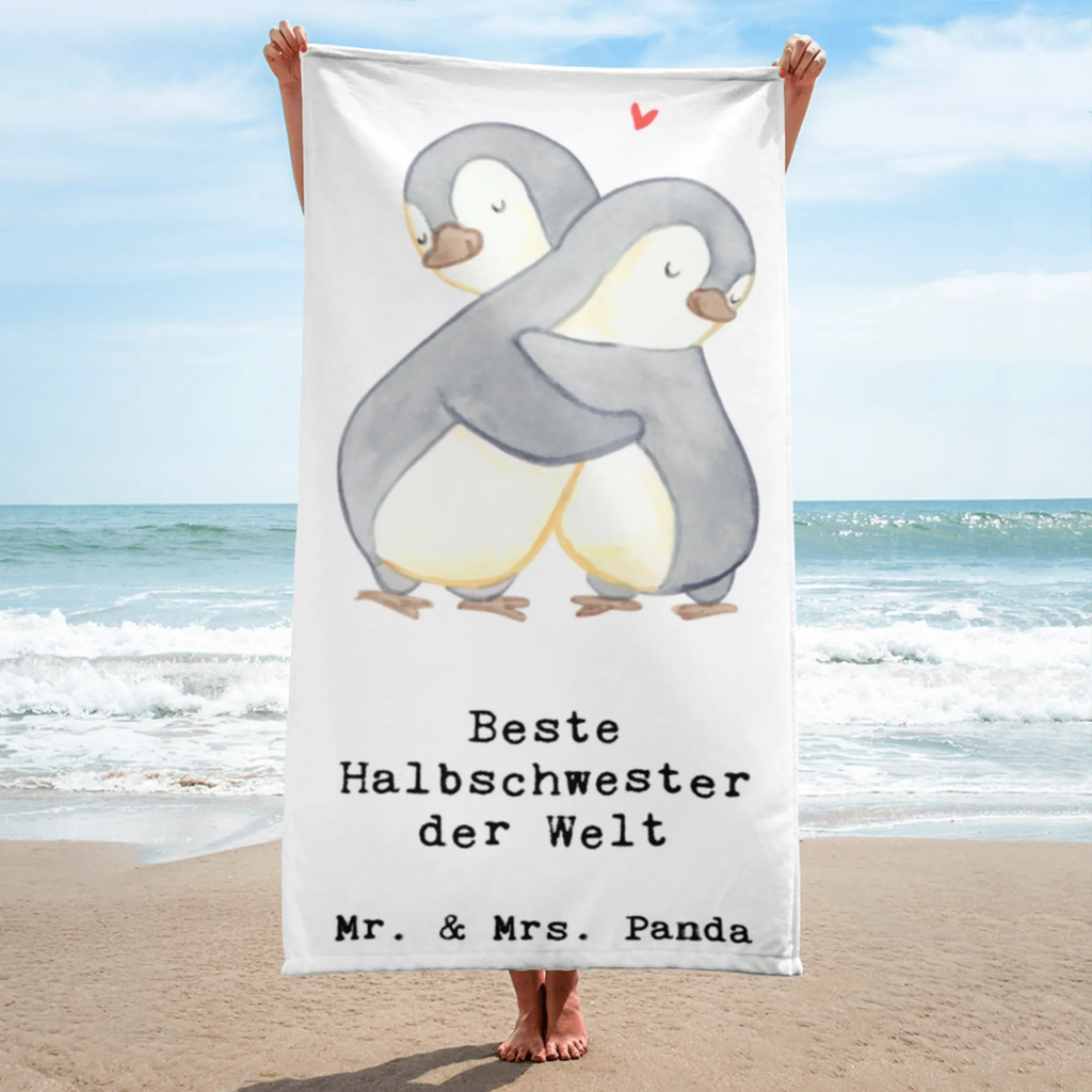 XL Badehandtuch Pinguin Beste Halbschwester der Welt Handtuch, Badetuch, Duschtuch, Strandtuch, Saunatuch, für, Dankeschön, Geschenk, Schenken, Geburtstag, Geburtstagsgeschenk, Geschenkidee, Danke, Bedanken, Mitbringsel, Freude machen, Geschenktipp, Halbschwester, Stiefschwester, Stiefgeschwister, Schwestern, Schwester, Geschwister, Schwesterherz, Sister, Familie, Kleinigkeit, Beste, Tochter, Liebe, Kinder