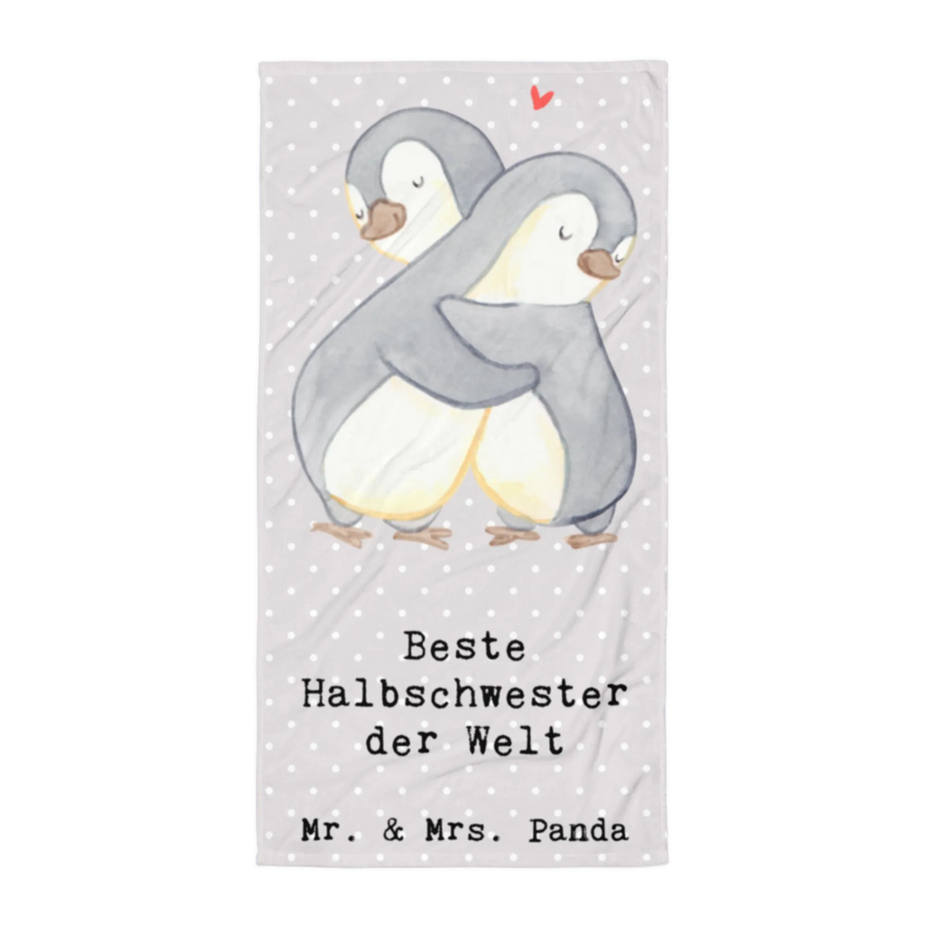 XL Badehandtuch Pinguin Beste Halbschwester der Welt Handtuch, Badetuch, Duschtuch, Strandtuch, Saunatuch, für, Dankeschön, Geschenk, Schenken, Geburtstag, Geburtstagsgeschenk, Geschenkidee, Danke, Bedanken, Mitbringsel, Freude machen, Geschenktipp, Halbschwester, Stiefschwester, Stiefgeschwister, Schwestern, Schwester, Geschwister, Schwesterherz, Sister, Familie, Kleinigkeit, Beste, Tochter, Liebe, Kinder