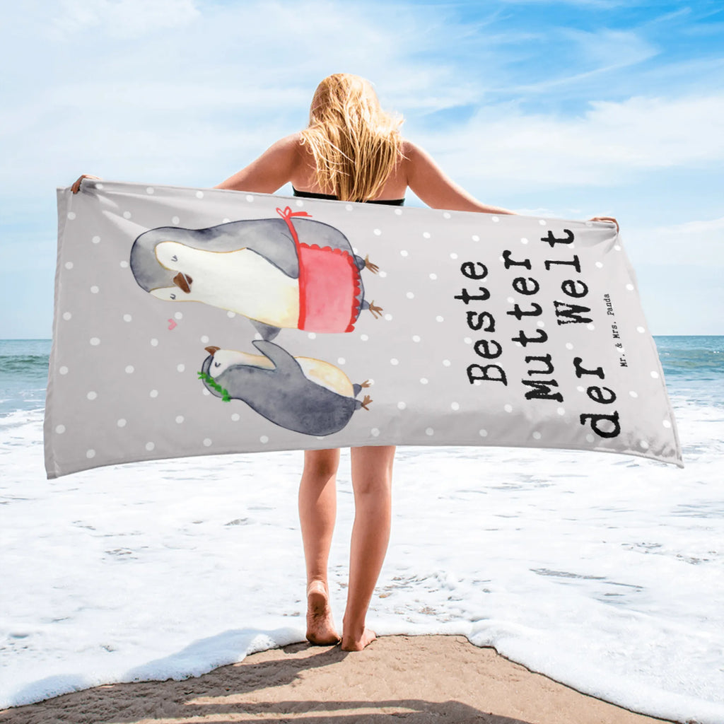 XL Badehandtuch Pinguin Beste Mutter der Welt Handtuch, Badetuch, Duschtuch, Strandtuch, Saunatuch, für, Dankeschön, Geschenk, Schenken, Geburtstag, Geburtstagsgeschenk, Geschenkidee, Danke, Bedanken, Mitbringsel, Freude machen, Geschenktipp, Mama, Mami, Mutter, Muttertag, Mutti, Ma, Tochter, Sohn, Beste Mama, Beste, Supermama