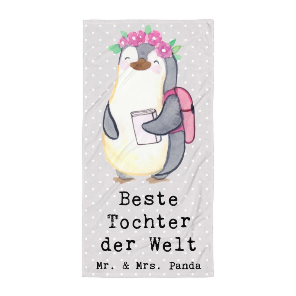 XL Badehandtuch Pinguin Beste Tochter der Welt Handtuch, Badetuch, Duschtuch, Strandtuch, Saunatuch, für, Dankeschön, Geschenk, Schenken, Geburtstag, Geburtstagsgeschenk, Geschenkidee, Danke, Bedanken, Mitbringsel, Freude machen, Geschenktipp, Tochter, Töchter, Töchterchen, Geburt, Kleine, Mutter, Vater, Kind, Kinder, Familie, Belohnung