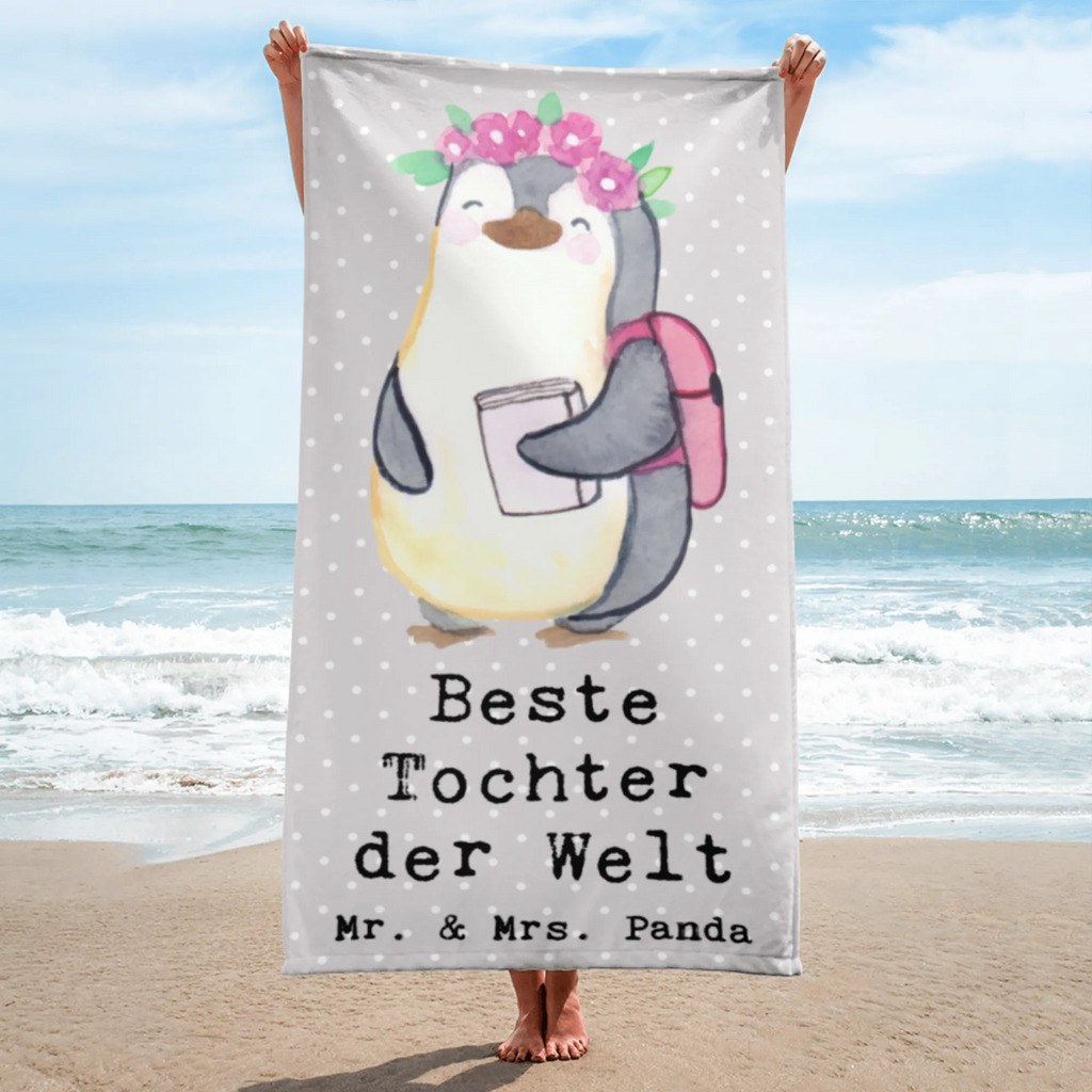 XL Badehandtuch Pinguin Beste Tochter der Welt Handtuch, Badetuch, Duschtuch, Strandtuch, Saunatuch, für, Dankeschön, Geschenk, Schenken, Geburtstag, Geburtstagsgeschenk, Geschenkidee, Danke, Bedanken, Mitbringsel, Freude machen, Geschenktipp, Tochter, Töchter, Töchterchen, Geburt, Kleine, Mutter, Vater, Kind, Kinder, Familie, Belohnung