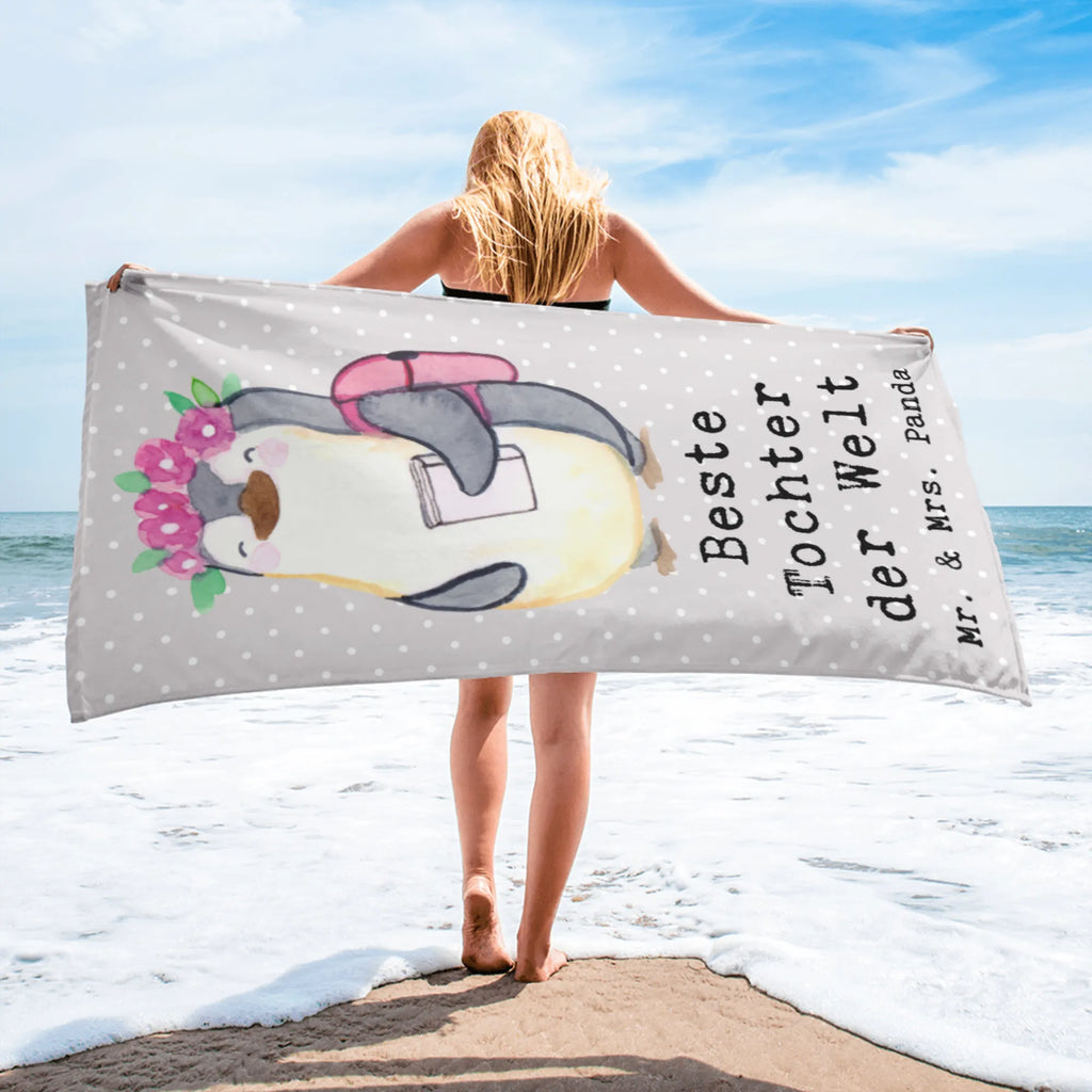 XL Badehandtuch Pinguin Beste Tochter der Welt Handtuch, Badetuch, Duschtuch, Strandtuch, Saunatuch, für, Dankeschön, Geschenk, Schenken, Geburtstag, Geburtstagsgeschenk, Geschenkidee, Danke, Bedanken, Mitbringsel, Freude machen, Geschenktipp, Tochter, Töchter, Töchterchen, Geburt, Kleine, Mutter, Vater, Kind, Kinder, Familie, Belohnung