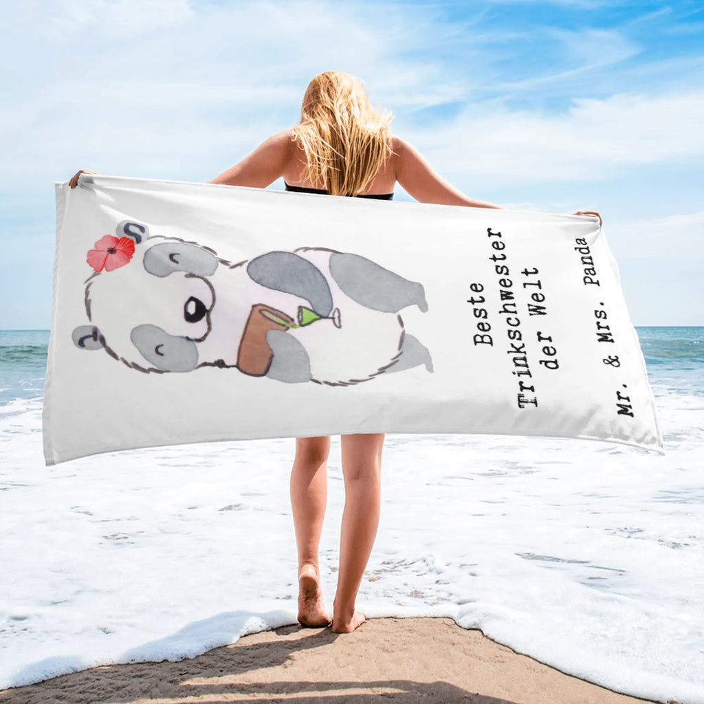 XL Badehandtuch Panda Beste Trinkschwester der Welt Handtuch, Badetuch, Duschtuch, Strandtuch, Saunatuch, für, Dankeschön, Geschenk, Schenken, Geburtstag, Geburtstagsgeschenk, Geschenkidee, Danke, Bedanken, Mitbringsel, Freude machen, Geschenktipp, Trinkschwester, Saufschwester, Schwester, Sister, Freundin, Party, Bae, Trinken, Alkohol, Wochenende, Kleinigkeit, Sister from another Mister