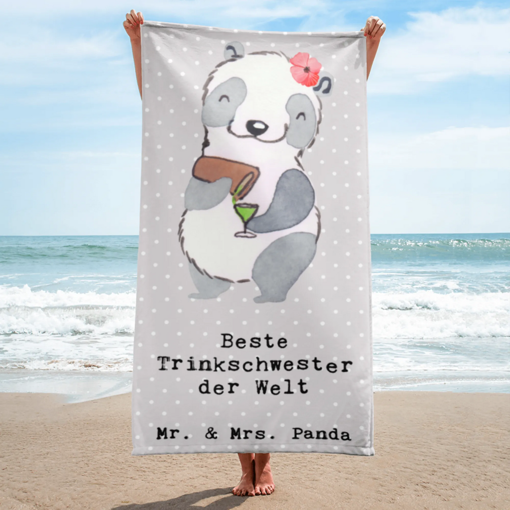 XL Badehandtuch Panda Beste Trinkschwester der Welt Handtuch, Badetuch, Duschtuch, Strandtuch, Saunatuch, für, Dankeschön, Geschenk, Schenken, Geburtstag, Geburtstagsgeschenk, Geschenkidee, Danke, Bedanken, Mitbringsel, Freude machen, Geschenktipp, Trinkschwester, Saufschwester, Schwester, Sister, Freundin, Party, Bae, Trinken, Alkohol, Wochenende, Kleinigkeit, Sister from another Mister