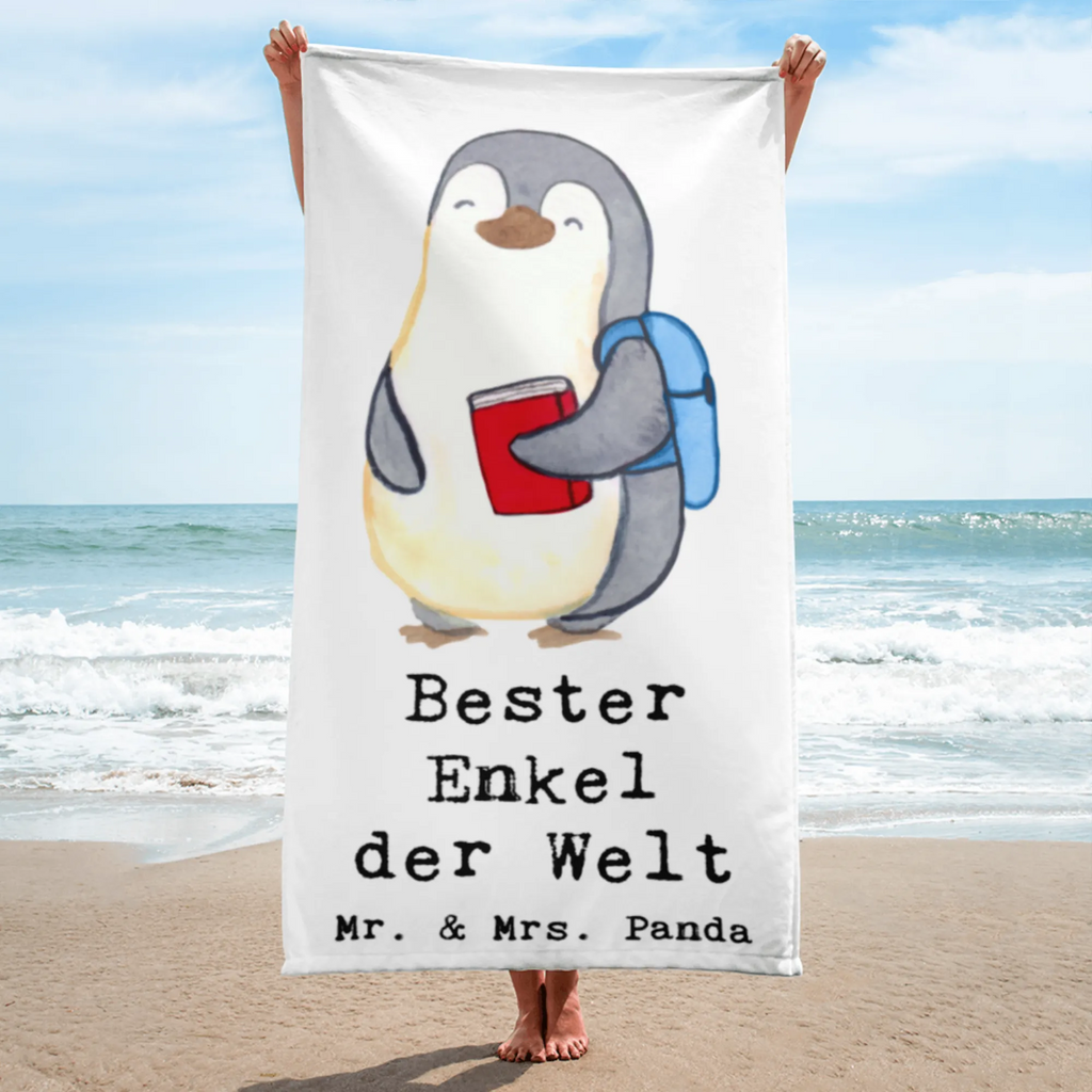 XL Badehandtuch Pinguin Bester Enkel der Welt Handtuch, Badetuch, Duschtuch, Strandtuch, Saunatuch, für, Dankeschön, Geschenk, Schenken, Geburtstag, Geburtstagsgeschenk, Geschenkidee, Danke, Bedanken, Mitbringsel, Freude machen, Geschenktipp, Enkel, Enkelkind, Enkelsohn, Oma, Opa, Kind von Tochter, Kind von Sohn, Taufe, Großsohn