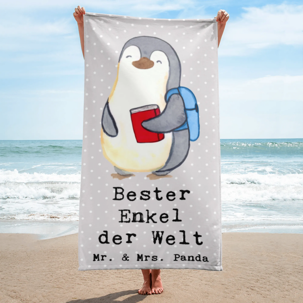 XL Badehandtuch Pinguin Bester Enkel der Welt Handtuch, Badetuch, Duschtuch, Strandtuch, Saunatuch, für, Dankeschön, Geschenk, Schenken, Geburtstag, Geburtstagsgeschenk, Geschenkidee, Danke, Bedanken, Mitbringsel, Freude machen, Geschenktipp, Enkel, Enkelkind, Enkelsohn, Oma, Opa, Kind von Tochter, Kind von Sohn, Taufe, Großsohn