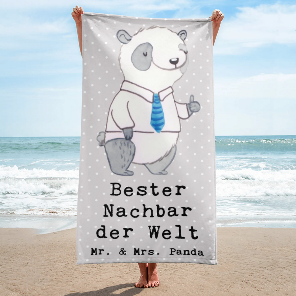 XL Badehandtuch Panda Bester Nachbar der Welt Handtuch, Badetuch, Duschtuch, Strandtuch, Saunatuch, für, Dankeschön, Geschenk, Schenken, Geburtstag, Geburtstagsgeschenk, Geschenkidee, Danke, Bedanken, Mitbringsel, Freude machen, Geschenktipp, Nachbar, Nachbarn, Nachbarschaft, Freund, Angrenzer, Anwohner, Bewohner, Freundschaft