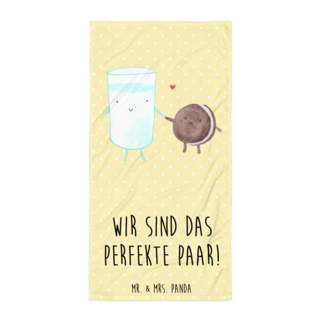 XL Badehandtuch Milch & Keks Handtuch, Badetuch, Duschtuch, Strandtuch, Saunatuch, Tiermotive, Gute Laune, lustige Sprüche, Tiere, Milk, Cookie, Milch, Keks, Kekse, Kaffee, Einladung Frühstück, Motiv süß, romantisch, perfektes Paar