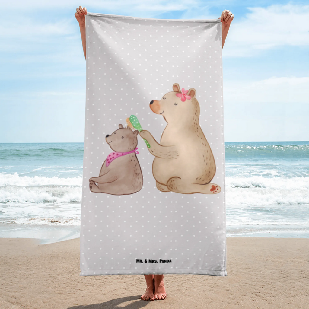 XL Badehandtuch Bär mit Kind Handtuch, Badetuch, Duschtuch, Strandtuch, Saunatuch, Familie, Vatertag, Muttertag, Bruder, Schwester, Mama, Papa, Oma, Opa, Geschenk, Mutti, Mutter