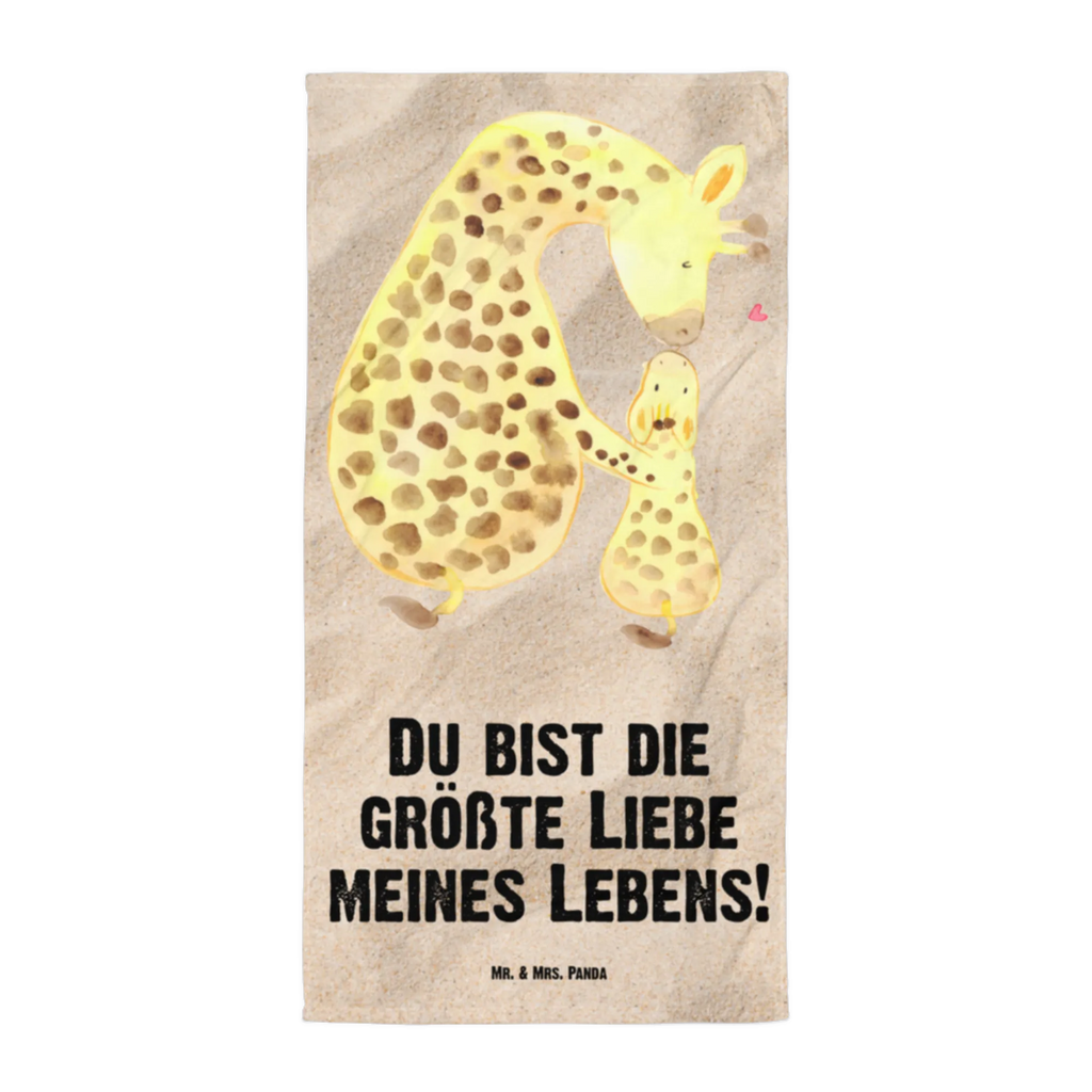 XL Badehandtuch Giraffe mit Kind Handtuch, Badetuch, Duschtuch, Strandtuch, Saunatuch, Afrika, Wildtiere, Giraffe, Kind, Mutter, Mama, Tochter, Sohn, Lieblingsmensch