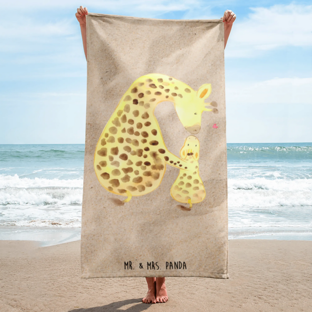 XL Badehandtuch Giraffe mit Kind Handtuch, Badetuch, Duschtuch, Strandtuch, Saunatuch, Afrika, Wildtiere, Giraffe, Kind, Mutter, Mama, Tochter, Sohn, Lieblingsmensch