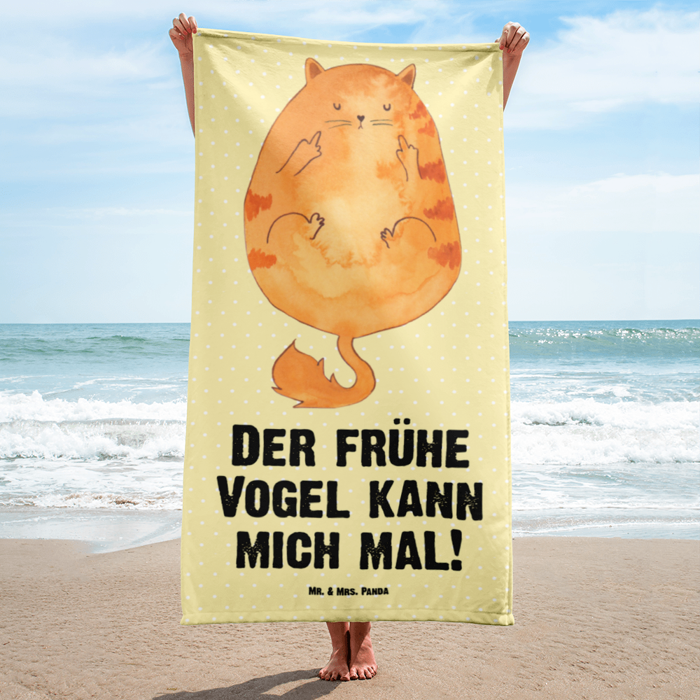 XL Badehandtuch Katze Frühaufsteher Handtuch, Badetuch, Duschtuch, Strandtuch, Saunatuch, Katze, Katzenmotiv, Katzenfan, Katzendeko, Katzenfreund, Katzenliebhaber, Katzenprodukte, Katzenartikel, Katzenaccessoires, Katzensouvenirs, Katzenliebhaberprodukte, Katzenmotive, Der frühe Vogel kann mich mal, Morgenmuffel, Frühaufsteher, Kaffee, Katzen, Kater, Mietze