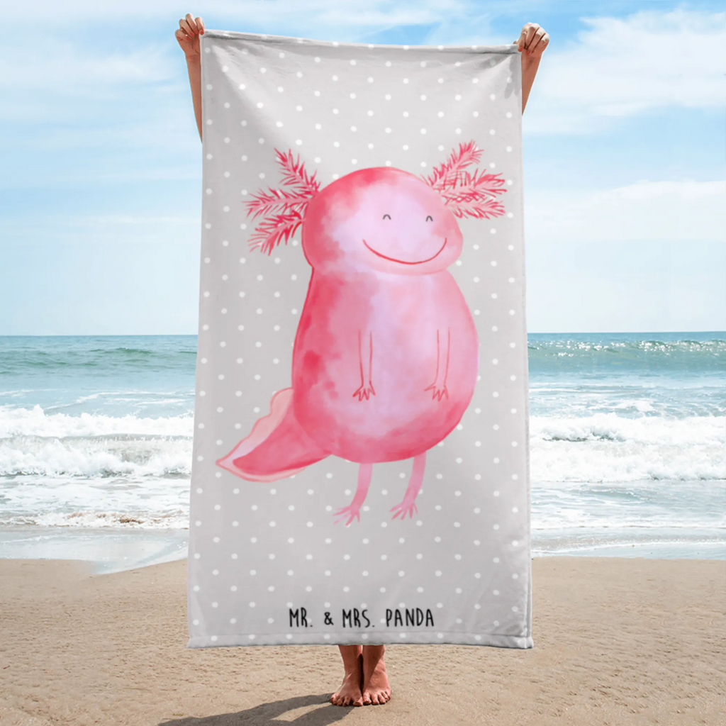 XL bath towel axolotl Happy Handtuch, Badetuch, Duschtuch, Strandtuch, Saunatuch, Axolotl, Molch, Axolot, Schwanzlurch, Lurch, Lurche, Motivation, gute Laune