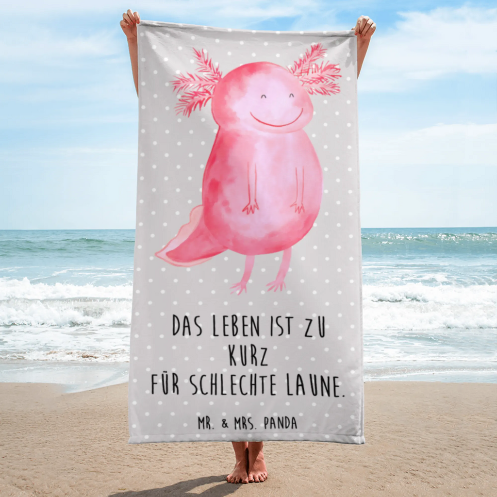 XL bath towel axolotl Happy Handtuch, Badetuch, Duschtuch, Strandtuch, Saunatuch, Axolotl, Molch, Axolot, Schwanzlurch, Lurch, Lurche, Motivation, gute Laune