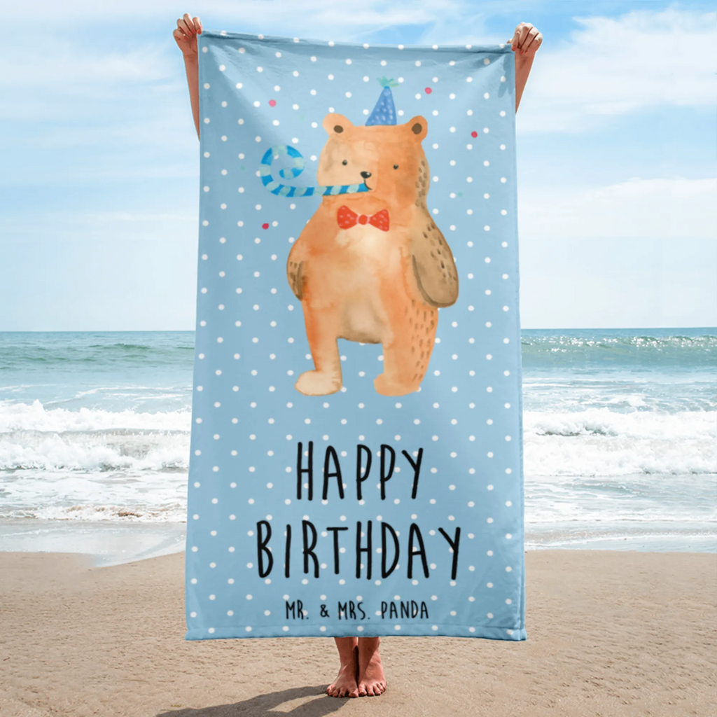 XL Badehandtuch Bär Geburtstag Handtuch, Badetuch, Duschtuch, Strandtuch, Saunatuch, Bär, Teddy, Teddybär, Happy Birthday, Alles Gute, Glückwunsch, Geburtstag