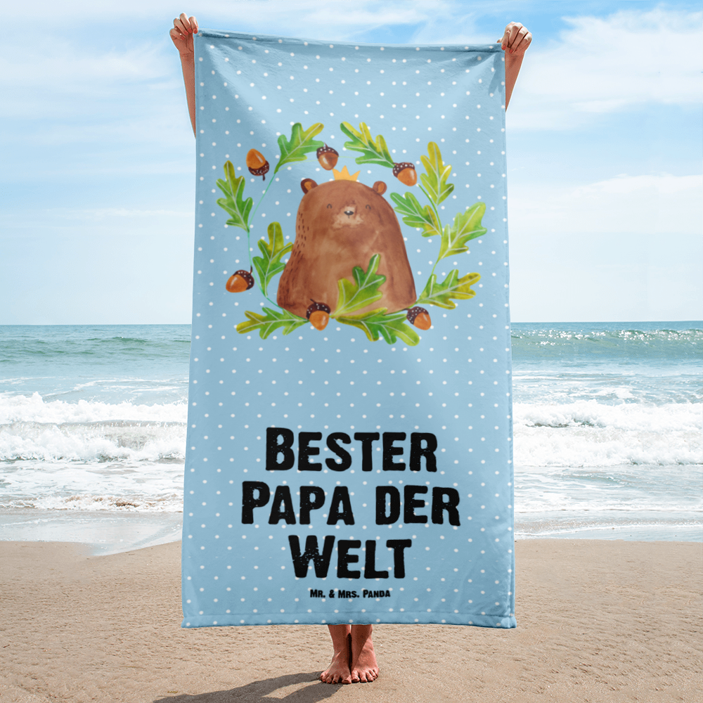 XL Badehandtuch Bär König Handtuch, Badetuch, Duschtuch, Strandtuch, Saunatuch, Bär, Teddy, Teddybär, Papa, Papa Bär, bester Vater, bester Papa, weltbester Papa, Vatertag, Vater, Dad, Daddy, Papi