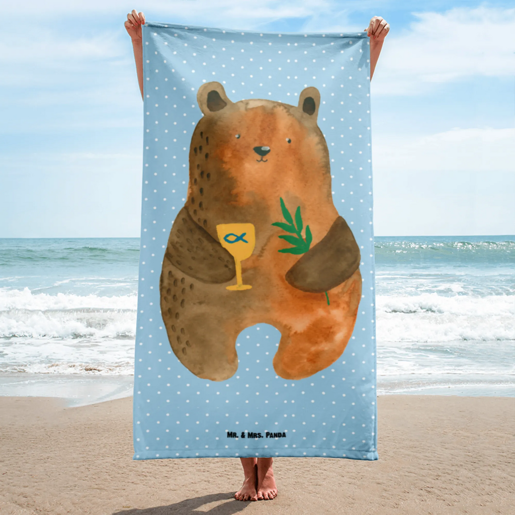 XL Badehandtuch Konfirmation-Bär Handtuch, Badetuch, Duschtuch, Strandtuch, Saunatuch, Bär, Teddy, Teddybär, Konfirmation, Kirche, evangelisch, Gottesdienst