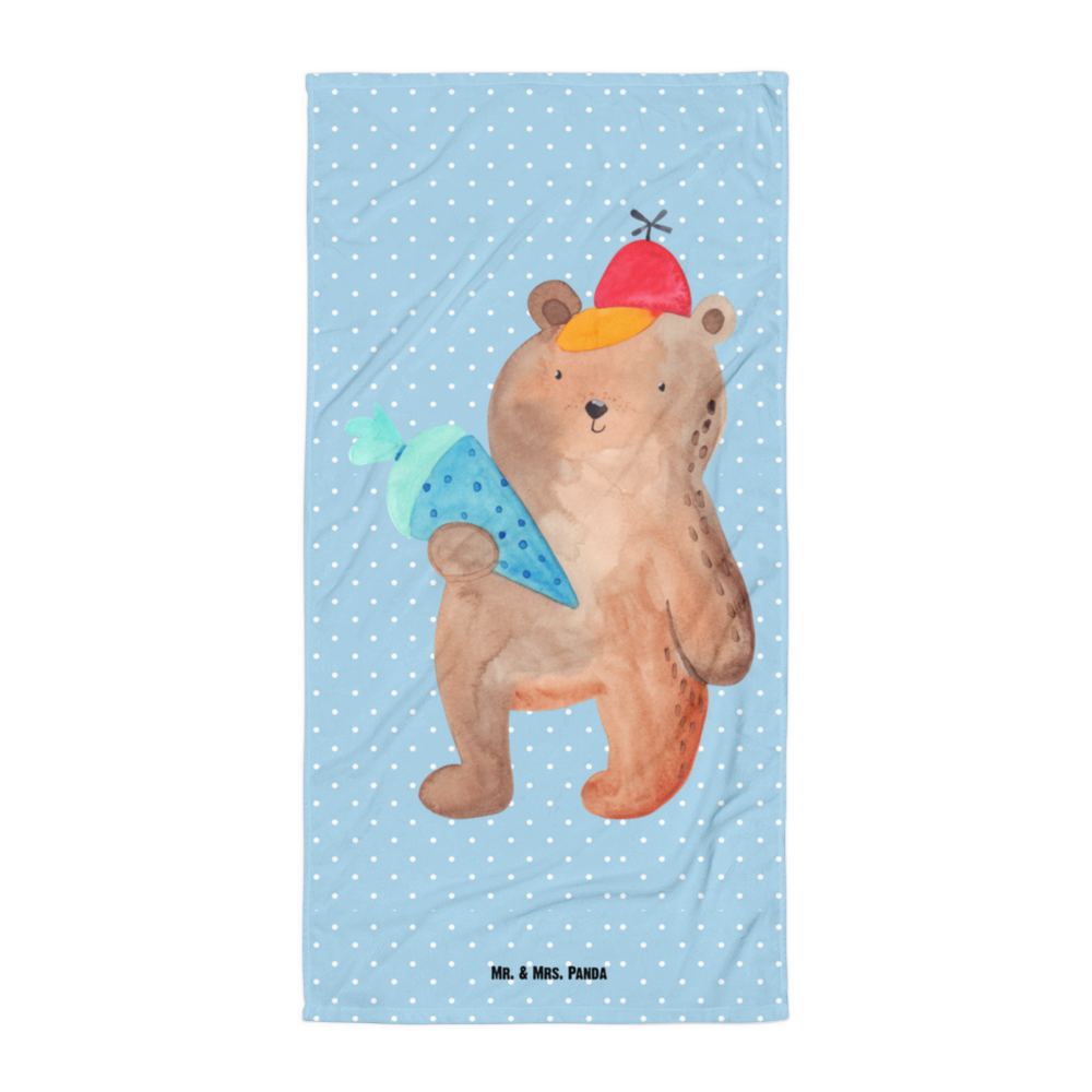 XL Badehandtuch Bär Schultüte Handtuch, Badetuch, Duschtuch, Strandtuch, Saunatuch, Bär, Teddy, Teddybär, Bär Motiv, Schultüte, Erster Schultag Geschenk, Einschulung Geschenk, Schule Geschenk, Grundschule, Schulanfang, Schulbeginn