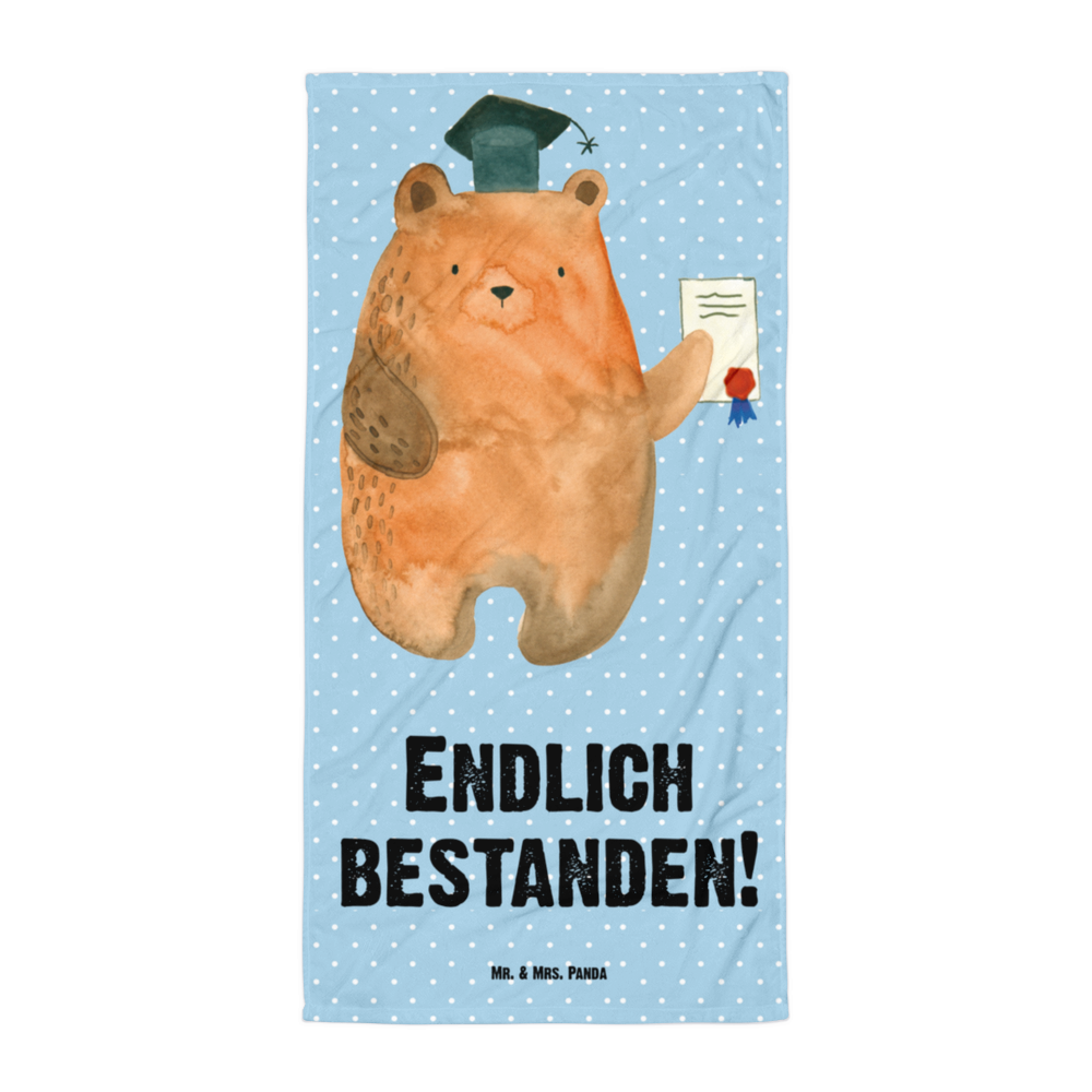 XL Badehandtuch Bär Prüfung Handtuch, Badetuch, Duschtuch, Strandtuch, Saunatuch, Bär, Teddy, Teddybär, Abitur, Prüfungen, Prüfung bestanden, Abschluss, Zeugnis, Abschlusszeugnis