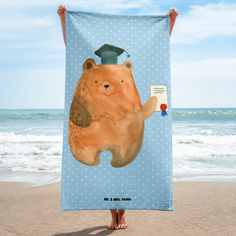 XL Badehandtuch Bär Prüfung Handtuch, Badetuch, Duschtuch, Strandtuch, Saunatuch, Bär, Teddy, Teddybär, Abitur, Prüfungen, Prüfung bestanden, Abschluss, Zeugnis, Abschlusszeugnis