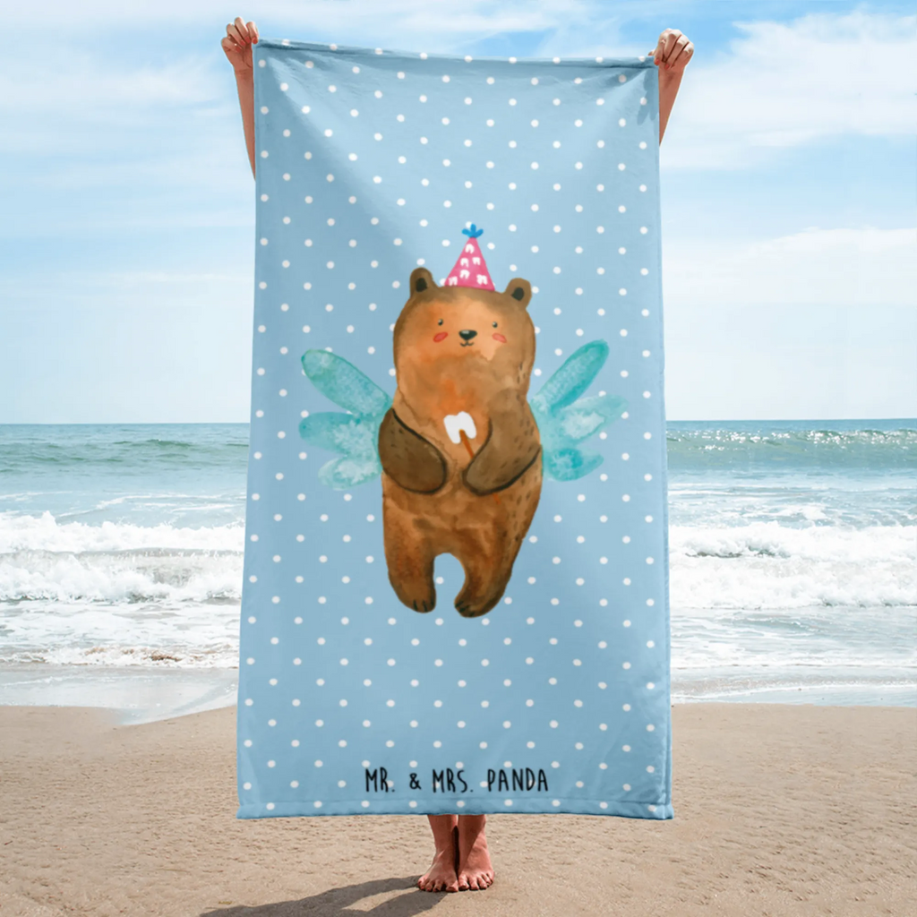 XL Badehandtuch Zahnfee Bär Handtuch, Badetuch, Duschtuch, Strandtuch, Saunatuch, Bär, Teddy, Teddybär, Zahnfee, Fee, Milchzahn, Erster Zahn