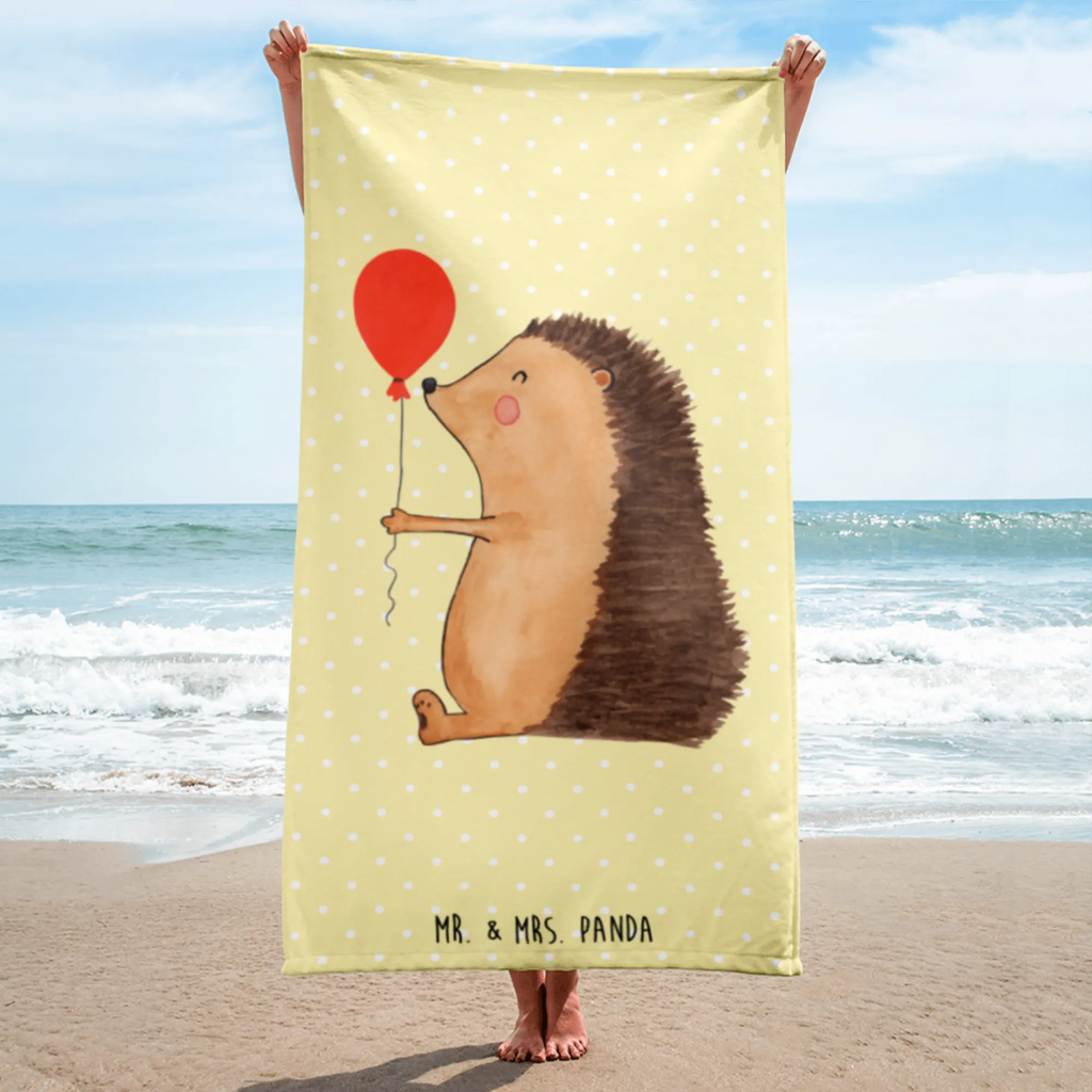 XL Badehandtuch Igel Luftballon Handtuch, Badetuch, Duschtuch, Strandtuch, Saunatuch, Tiermotive, Gute Laune, lustige Sprüche, Tiere, Igel, Geburtstag, Herzlichen Glückwunsch, Glückwunsch, Geburtstagskind, Ballon, Happy Birthday