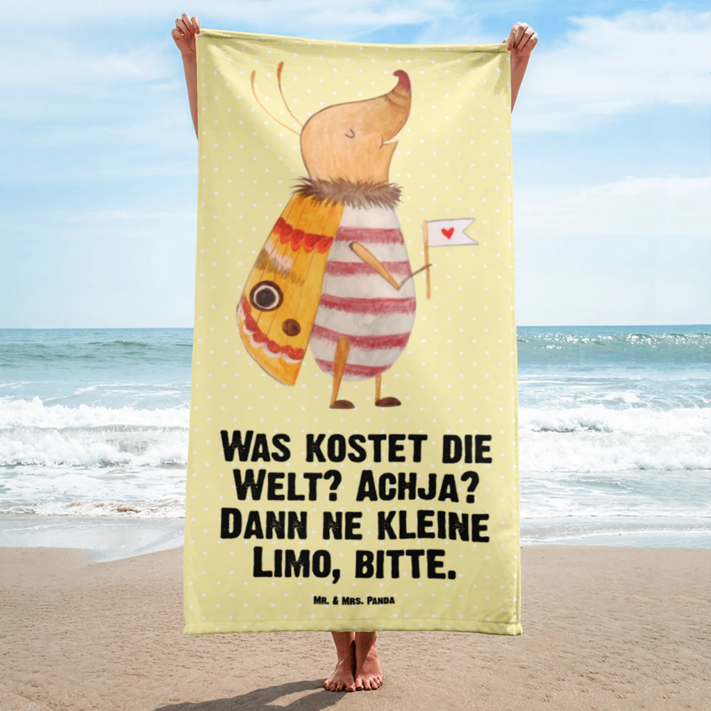 XL Badehandtuch Nachtfalter Fähnchen Handtuch, Badetuch, Duschtuch, Strandtuch, Saunatuch, Tiermotive, Gute Laune, lustige Sprüche, Tiere, Nachtfalter, Käfer, Spruch lustig, Spruch witzig, süß, niedlich, Küche Deko, Was kostet die Welt