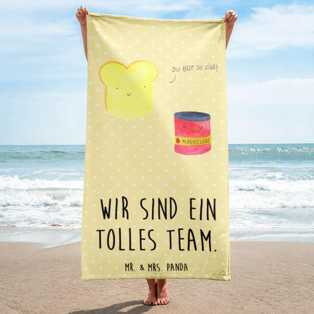 XL Badehandtuch Toast & Marmelade Handtuch, Badetuch, Duschtuch, Strandtuch, Saunatuch, Tiermotive, Gute Laune, lustige Sprüche, Tiere, Toast, Marmelade, Dreamteam, süße Postkarte, süß, Küche Deko, Küche Spruch, Frühstück Einladung, Brot, Toastbrot