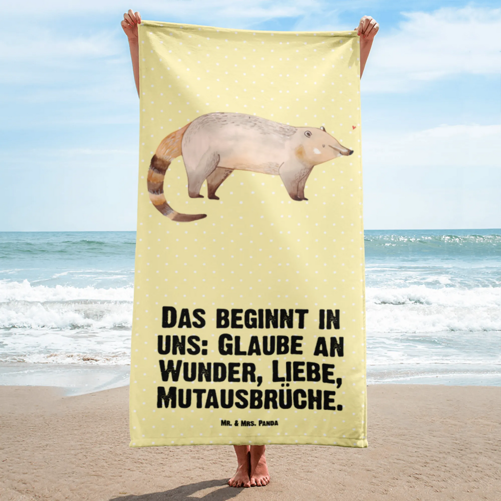 XL Badehandtuch Nasenbär Handtuch, Badetuch, Duschtuch, Strandtuch, Saunatuch, Tiermotive, Gute Laune, lustige Sprüche, Tiere, Nasenbär, Nasenbären, Rüsselbär, Bär