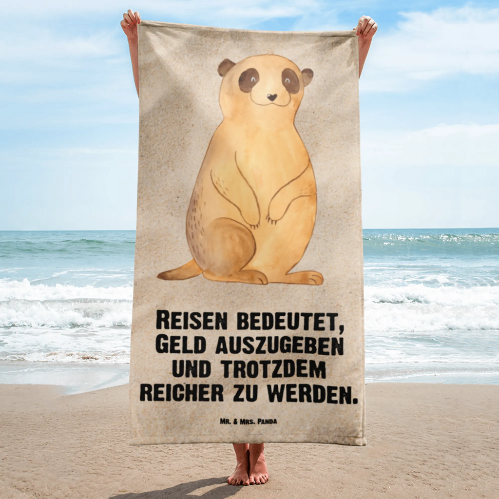 XL Badehandtuch Erdmännchen Handtuch, Badetuch, Duschtuch, Strandtuch, Saunatuch, Afrika, Wildtiere, Erdmännchen, Reisen, Spruch, Weltreise, Afrikareise, Roadtrip, Traveling