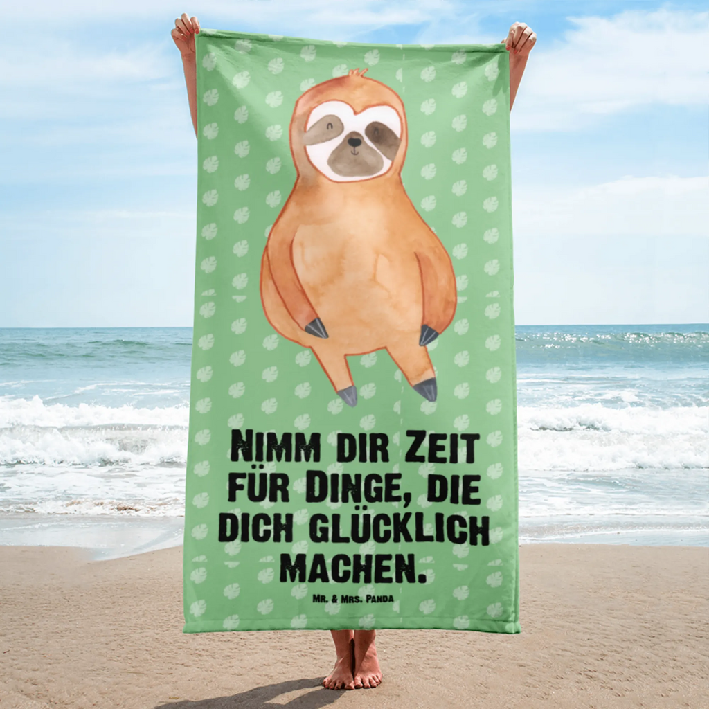 XL Badehandtuch Faultier Zufrieden Handtuch, Badetuch, Duschtuch, Strandtuch, Saunatuch, Faultier, Faultier Geschenk, Faultier Deko, Faultiere, faul, Lieblingstier, Pause, relaxen, Glück, glücklich, zufrieden, happy, Zufriedenheit, Gelassenheit, Ruhe, Frieden