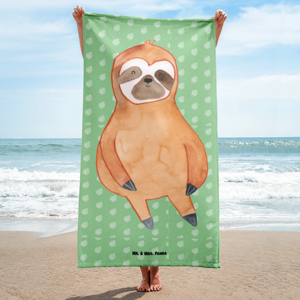 XL Badehandtuch Faultier Zufrieden Handtuch, Badetuch, Duschtuch, Strandtuch, Saunatuch, Faultier, Faultier Geschenk, Faultier Deko, Faultiere, faul, Lieblingstier, Pause, relaxen, Glück, glücklich, zufrieden, happy, Zufriedenheit, Gelassenheit, Ruhe, Frieden