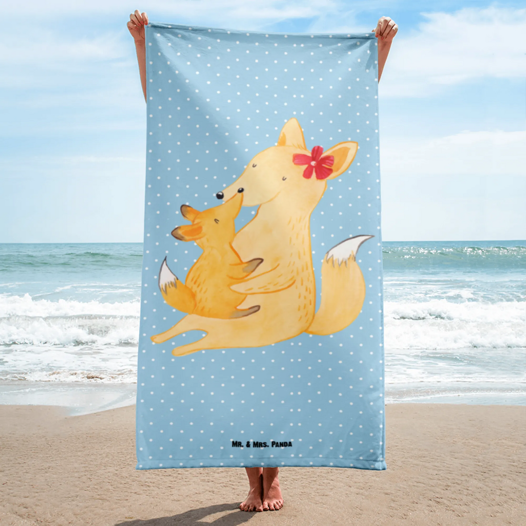 XL Badehandtuch Fuchs Mama & Kind Handtuch, Badetuch, Duschtuch, Strandtuch, Saunatuch, Familie, Vatertag, Muttertag, Bruder, Schwester, Mama, Papa, Oma, Opa, Mutter, Tochter, Lieblingstochter, Beste Tochter, Geschenk