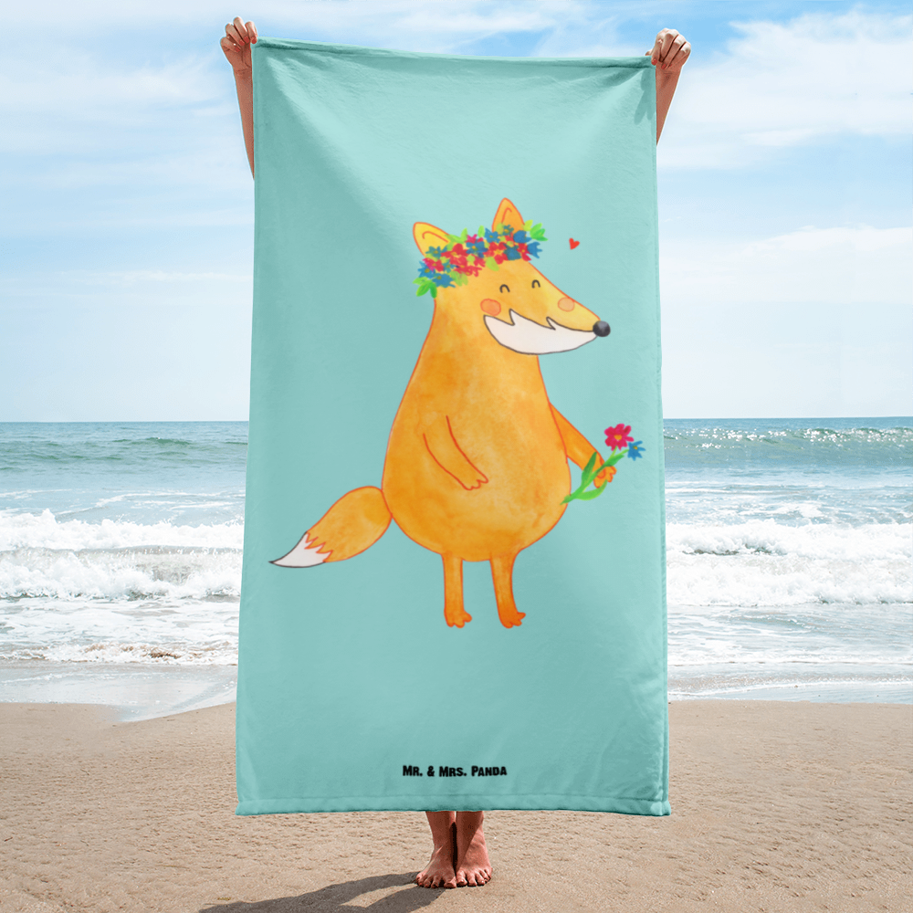 XL Badehandtuch Fuchs Blumen Handtuch, Badetuch, Duschtuch, Strandtuch, Saunatuch, Fuchs, Füchse, Fox, Liebe, Freundin, Fuchsmädchen, Blumenmädchen, Freundinnen, Liebesbeweis, Blume, Blumen, Motivation, Freude, ich, mich, Selbstliebe