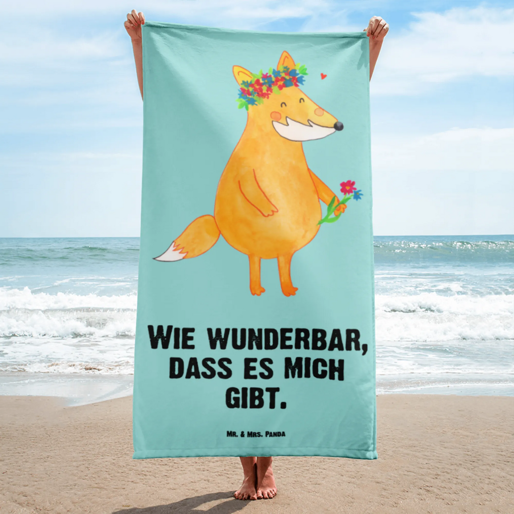 XL Badehandtuch Fuchs Blumen Handtuch, Badetuch, Duschtuch, Strandtuch, Saunatuch, Fuchs, Füchse, Fox, Liebe, Freundin, Fuchsmädchen, Blumenmädchen, Freundinnen, Liebesbeweis, Blume, Blumen, Motivation, Freude, ich, mich, Selbstliebe