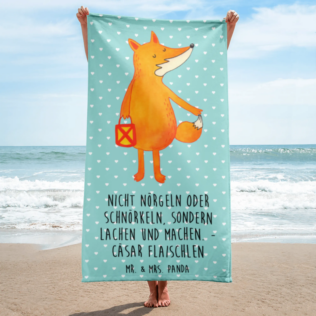 XL Badehandtuch Fuchs Laterne Handtuch, Badetuch, Duschtuch, Strandtuch, Saunatuch, Fuchs, Füchse, Spruch trösten, Liebeskummer Spruch, Laterne, Sankt Martin, Laternenumzug, Aufmuntern, Cäsar Otto Hugo Flaischlen