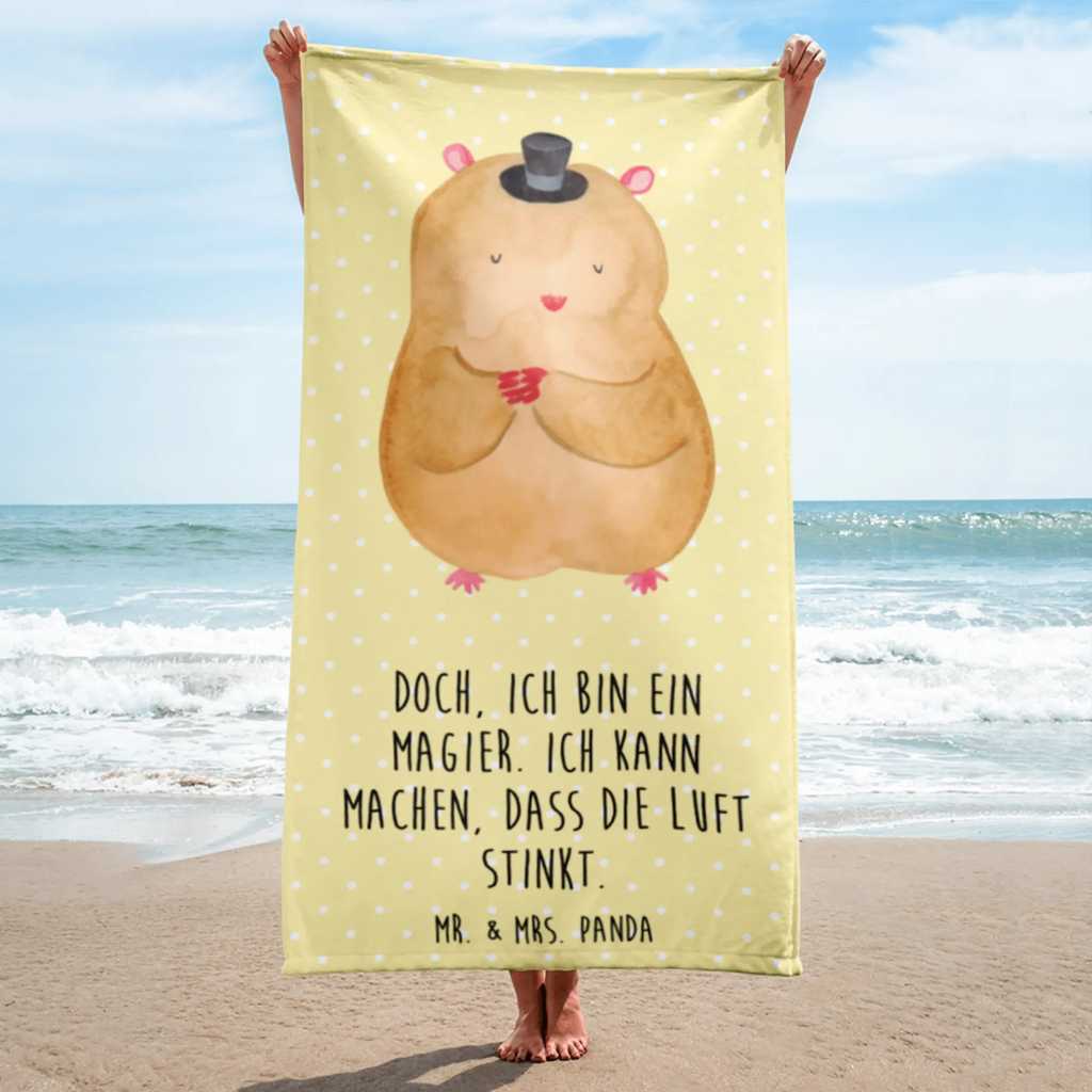 XL Badehandtuch Hamster mit Hut Handtuch, Badetuch, Duschtuch, Strandtuch, Saunatuch, Tiermotive, Gute Laune, lustige Sprüche, Tiere, Hamster, Hut, Magier, Zylinder, Zwerghamster, Zauberer