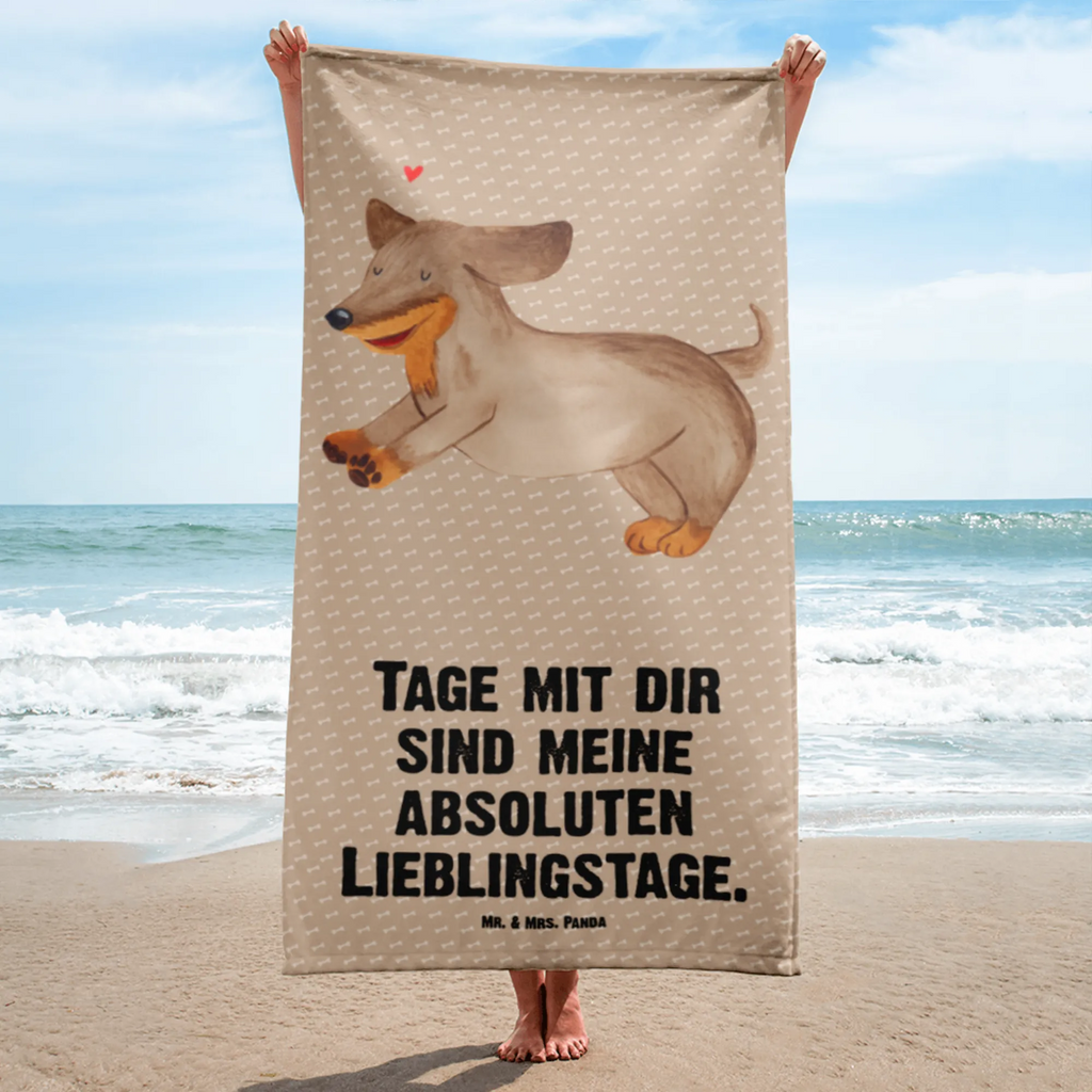 XL Badehandtuch Hund Dackel Handtuch, Badetuch, Duschtuch, Strandtuch, Saunatuch, Hund, Hundemotiv, Haustier, Hunderasse, Tierliebhaber, Hundebesitzer, Sprüche, Hunde, Dackel, Dachshund, happy dog