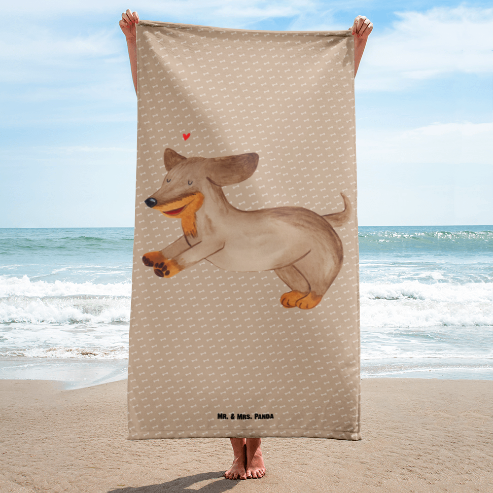 XL Badehandtuch Hund Dackel Handtuch, Badetuch, Duschtuch, Strandtuch, Saunatuch, Hund, Hundemotiv, Haustier, Hunderasse, Tierliebhaber, Hundebesitzer, Sprüche, Hunde, Dackel, Dachshund, happy dog