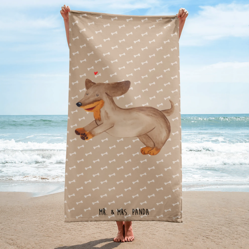 XL Badehandtuch Hund Dackel Handtuch, Badetuch, Duschtuch, Strandtuch, Saunatuch, Hund, Hundemotiv, Haustier, Hunderasse, Tierliebhaber, Hundebesitzer, Sprüche, Hunde, Dackel, Dachshund, happy dog