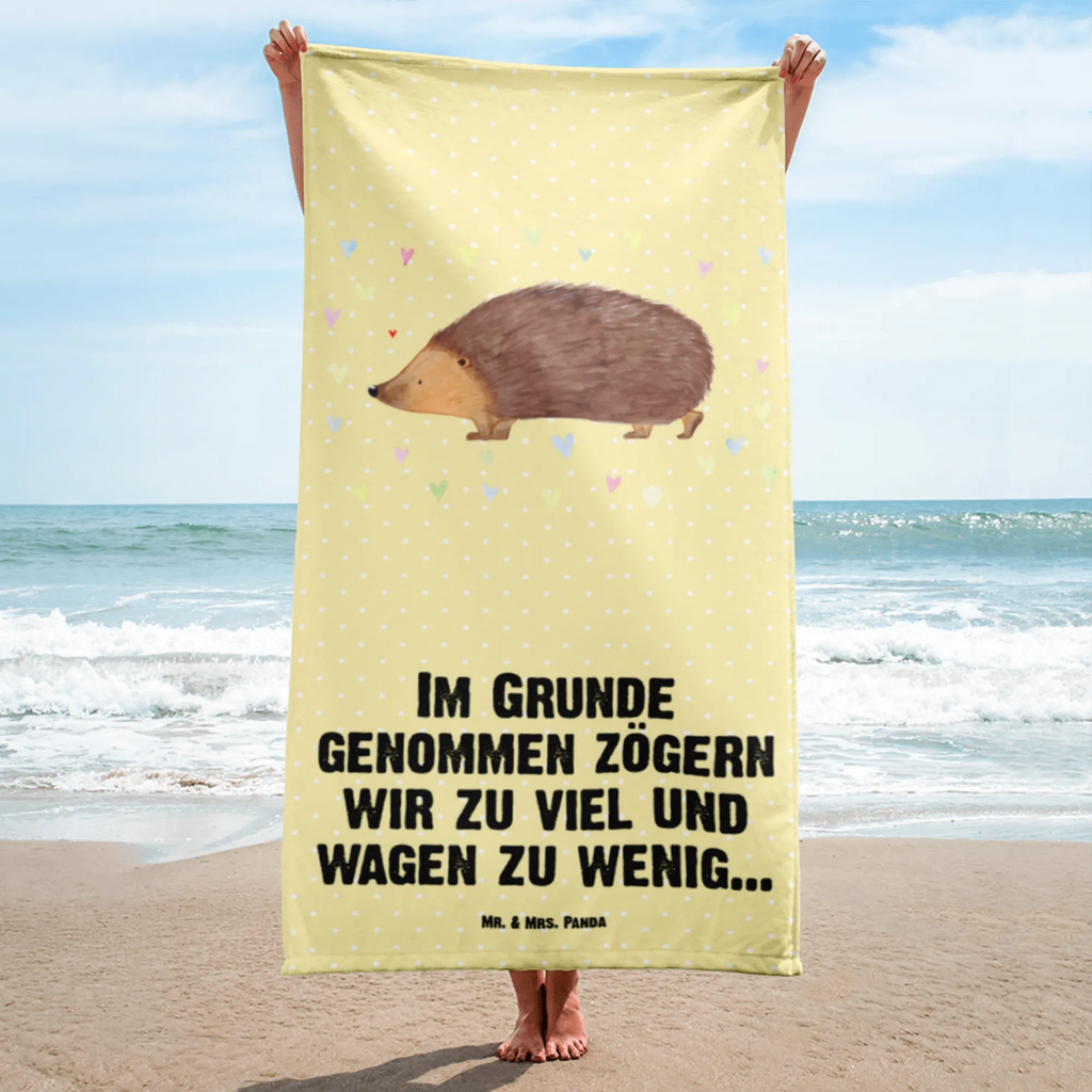 XL Badehandtuch Igel Herzen Handtuch, Badetuch, Duschtuch, Strandtuch, Saunatuch, Tiermotive, Gute Laune, lustige Sprüche, Tiere, Liebe, Herz, Herzen, Igel, Vertrauen, Kuss, Leben