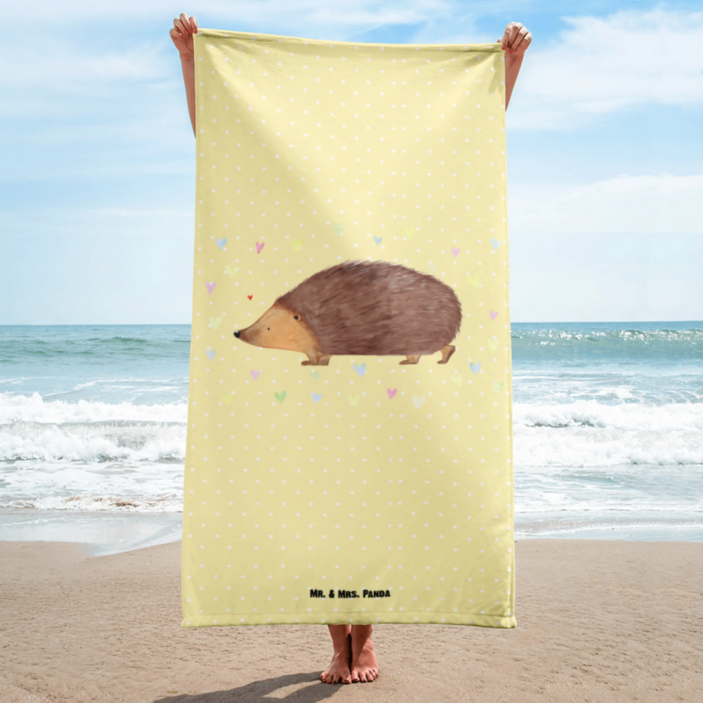 XL Badehandtuch Igel Herzen Handtuch, Badetuch, Duschtuch, Strandtuch, Saunatuch, Tiermotive, Gute Laune, lustige Sprüche, Tiere, Liebe, Herz, Herzen, Igel, Vertrauen, Kuss, Leben