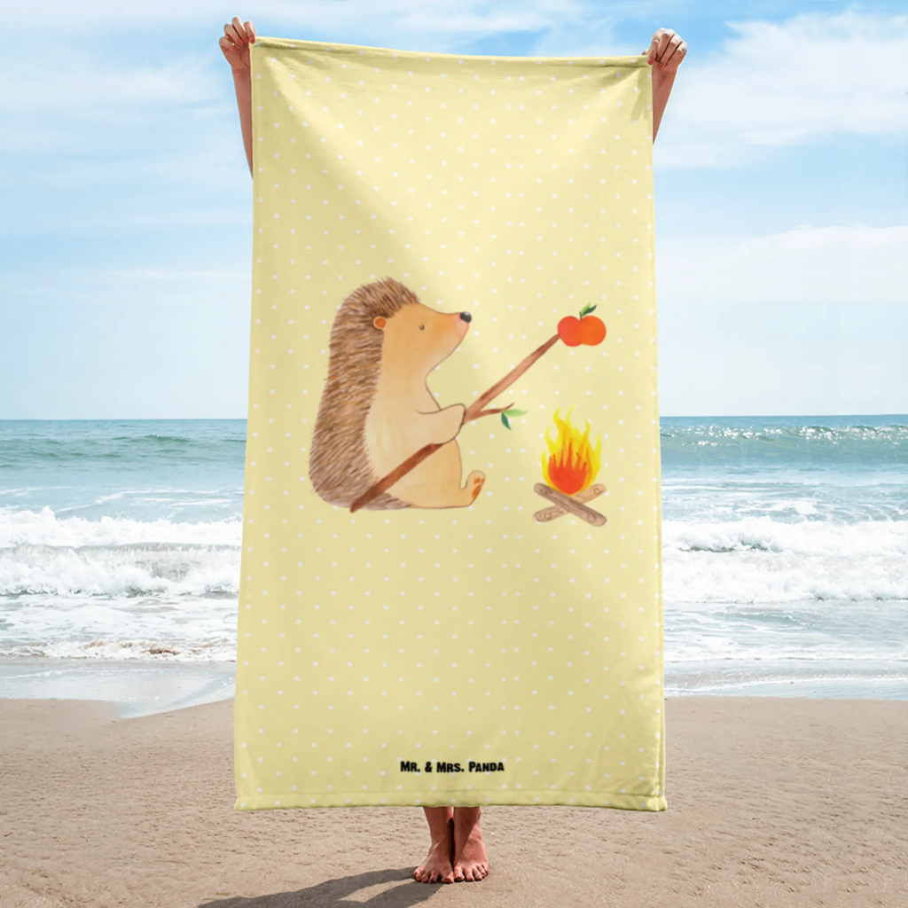 XL Badehandtuch Igel grillt Handtuch, Badetuch, Duschtuch, Strandtuch, Saunatuch, Tiermotive, Gute Laune, lustige Sprüche, Tiere, Igel, Grillen, Ziele, Motivation, arbeitslos, Sinn des Lebens, Spruch