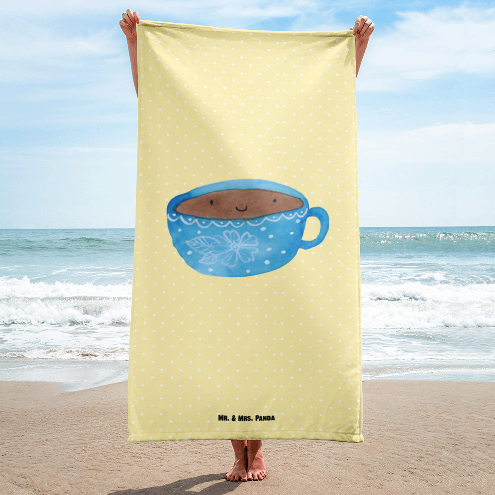 XL Badehandtuch Kaffee Tasse Handtuch, Badetuch, Duschtuch, Strandtuch, Saunatuch, Tiermotive, Gute Laune, lustige Sprüche, Tiere, Kaffee, Tasse, Liebe, Geschmack, Genuss, Glücklich