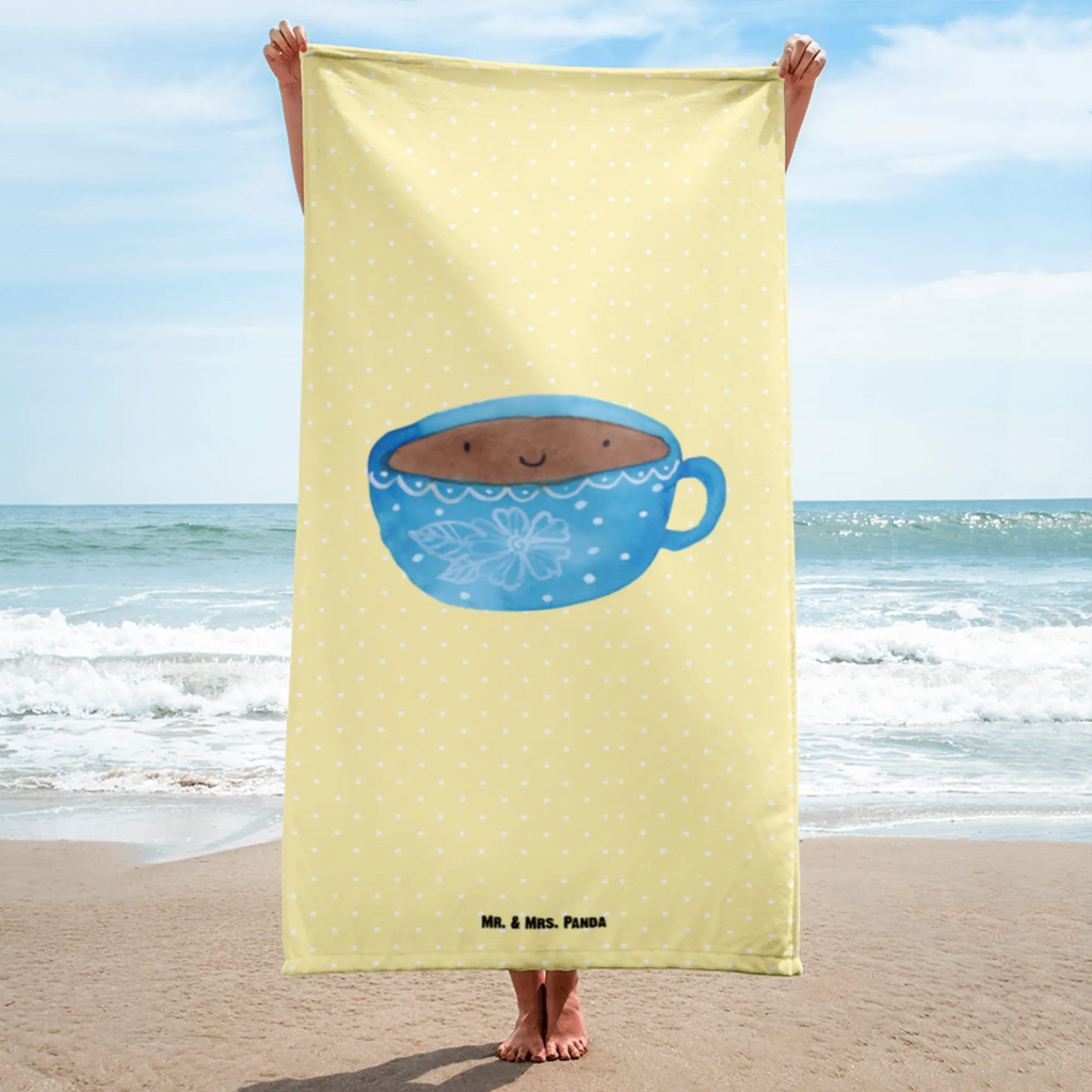 XL Badehandtuch Kaffee Tasse Handtuch, Badetuch, Duschtuch, Strandtuch, Saunatuch, Tiermotive, Gute Laune, lustige Sprüche, Tiere, Kaffee, Tasse, Liebe, Geschmack, Genuss, Glücklich