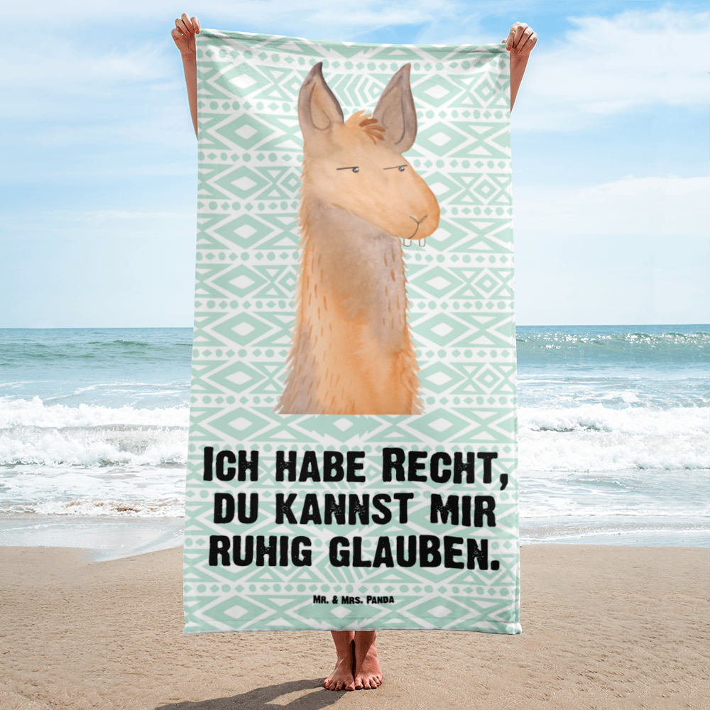 XL Badehandtuch Lamakopf Genervt Handtuch, Badetuch, Duschtuch, Strandtuch, Saunatuch, Lama, Alpaka, Lamas, Recht haben, genervt sein, Freundin, beste Freundin, Partnerin, Büro, Büroalltag, Chef, Chefin, Azubi