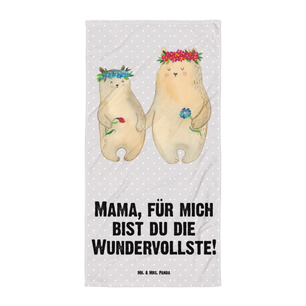 XL Badehandtuch Bären mit Blumenkranz Handtuch, Badetuch, Duschtuch, Strandtuch, Saunatuch, Familie, Vatertag, Muttertag, Bruder, Schwester, Mama, Papa, Oma, Opa, Bär, Bären, Mutter, Mutti, Mami, Lieblingsmensch, Lieblingsmama, beste Mutter, weltbeste Mama, Geschenk Mama. Muttertag, Tochter, Kind, Kinder, Töchter, Family, Vorbild