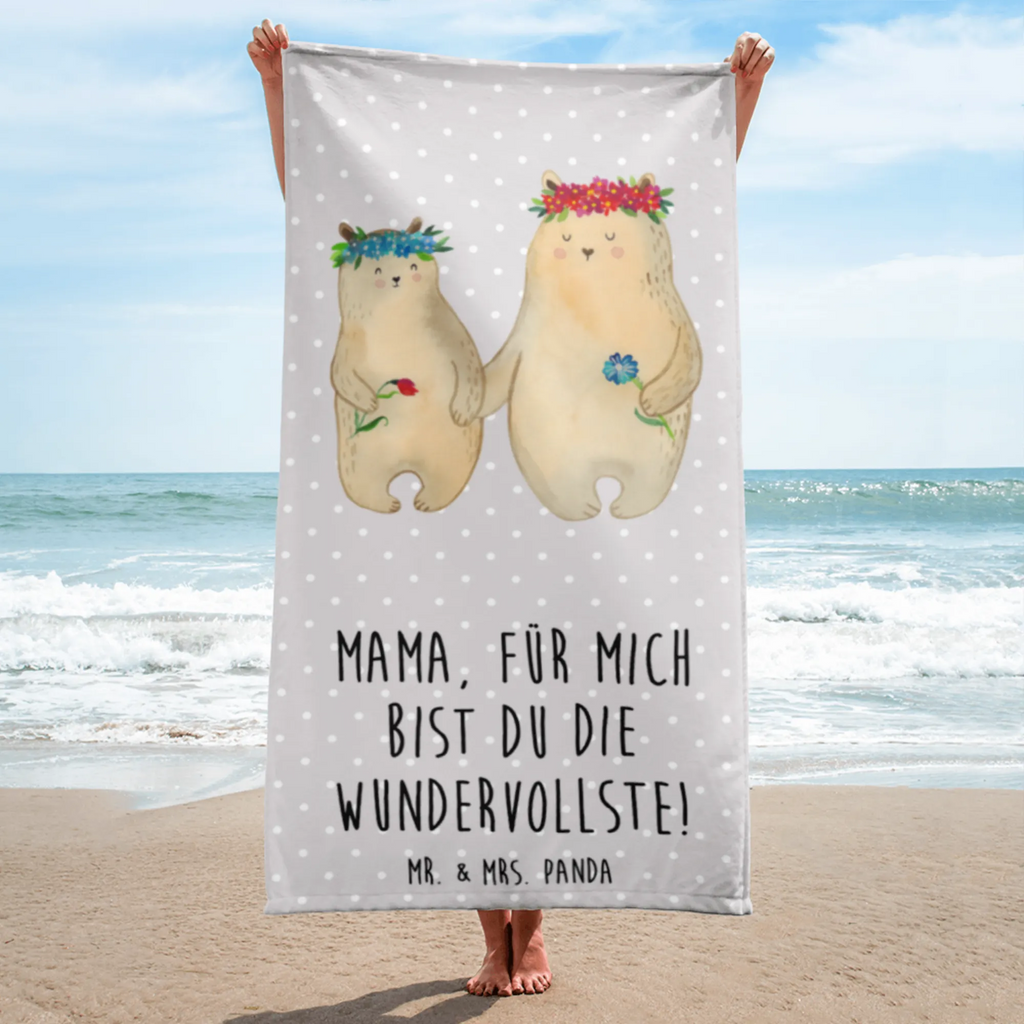 XL Badehandtuch Bären mit Blumenkranz Handtuch, Badetuch, Duschtuch, Strandtuch, Saunatuch, Familie, Vatertag, Muttertag, Bruder, Schwester, Mama, Papa, Oma, Opa, Bär, Bären, Mutter, Mutti, Mami, Lieblingsmensch, Lieblingsmama, beste Mutter, weltbeste Mama, Geschenk Mama. Muttertag, Tochter, Kind, Kinder, Töchter, Family, Vorbild