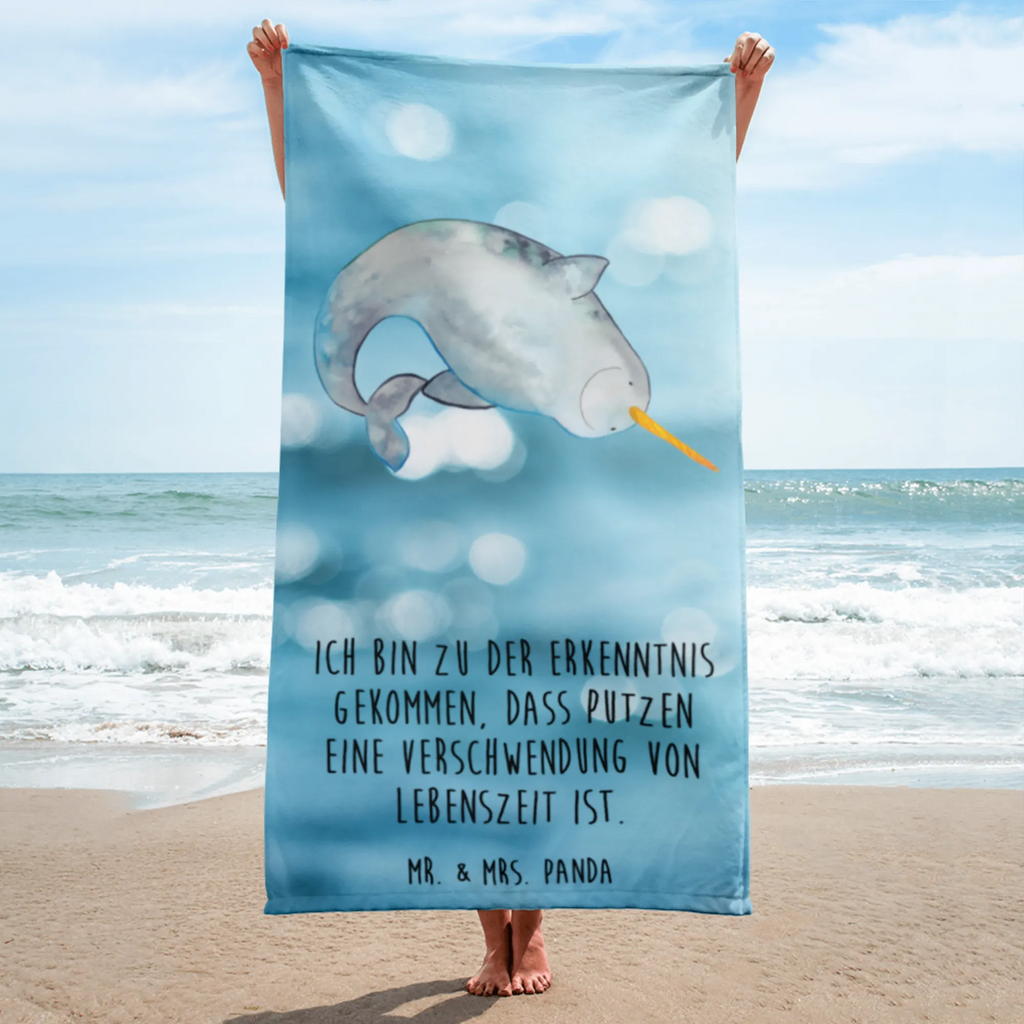 XL bath towel Narwhal Handtuch, Badetuch, Duschtuch, Strandtuch, Saunatuch, Meerestiere, Meer, Urlaub, Narwal, Wal, Putzen, Hausfrau, Junggesellin, aufräumen, Kinderzimmer