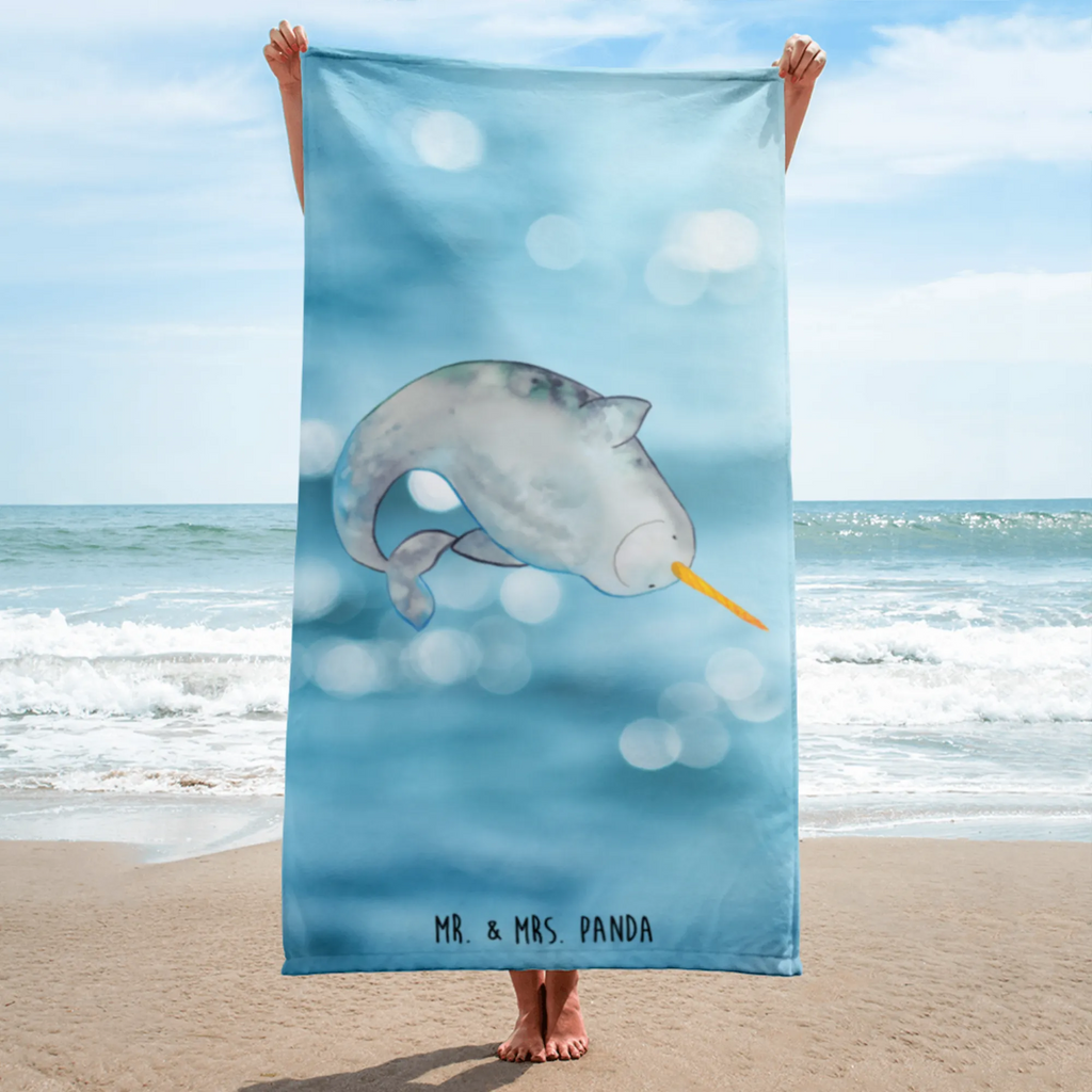 XL bath towel Narwhal Handtuch, Badetuch, Duschtuch, Strandtuch, Saunatuch, Meerestiere, Meer, Urlaub, Narwal, Wal, Putzen, Hausfrau, Junggesellin, aufräumen, Kinderzimmer